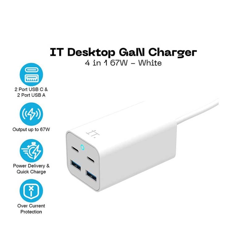 IT Desktop GaN Charger 4 in 1 67W - White